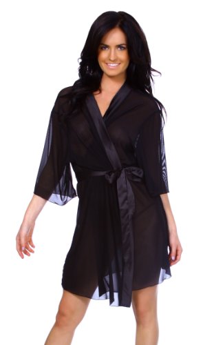 Simplicity Intimate Night Dressing Robe w/ Satin Ribbon Belt Plus Size