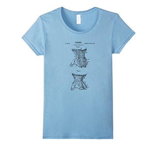 Womens Vintage Corset Shirt – Girdle Brassiere Petticoat Lingerie Small Baby Blue